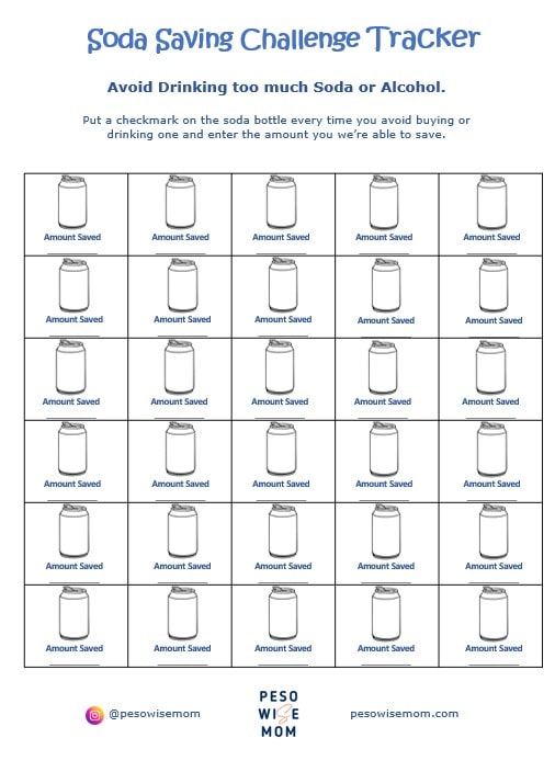 10 "Ipon" Challenge you can try to Save Money Free Printables Peso