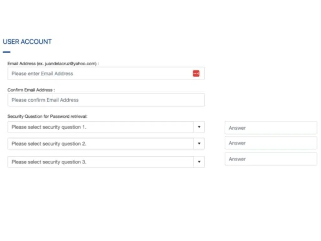 User Account Information Section