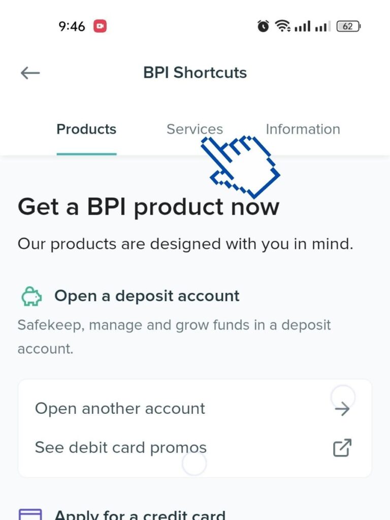 BPI shortcut page Services