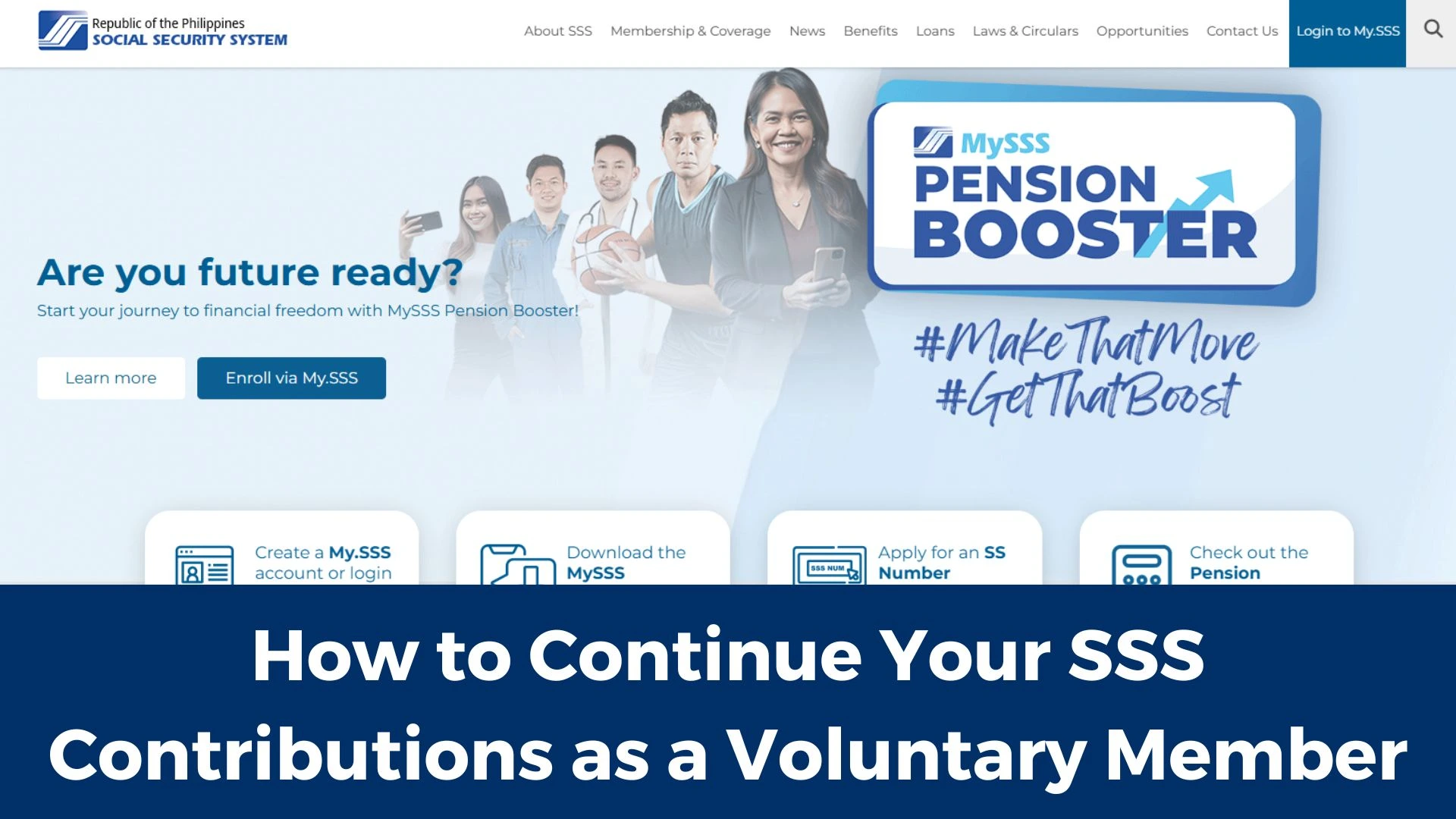 SSS cover page with How to Cojntinue your SSS Contribution as a Voluntary Member